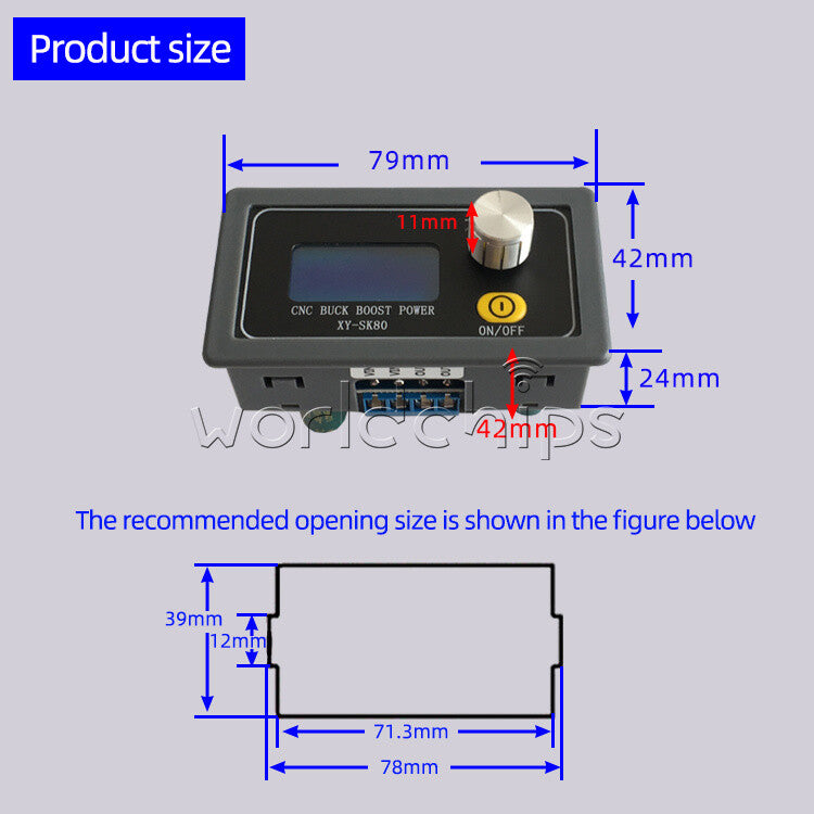 SK80 DC Adjustable Automatic Buck Boost Constant Voltage Power Supply Module