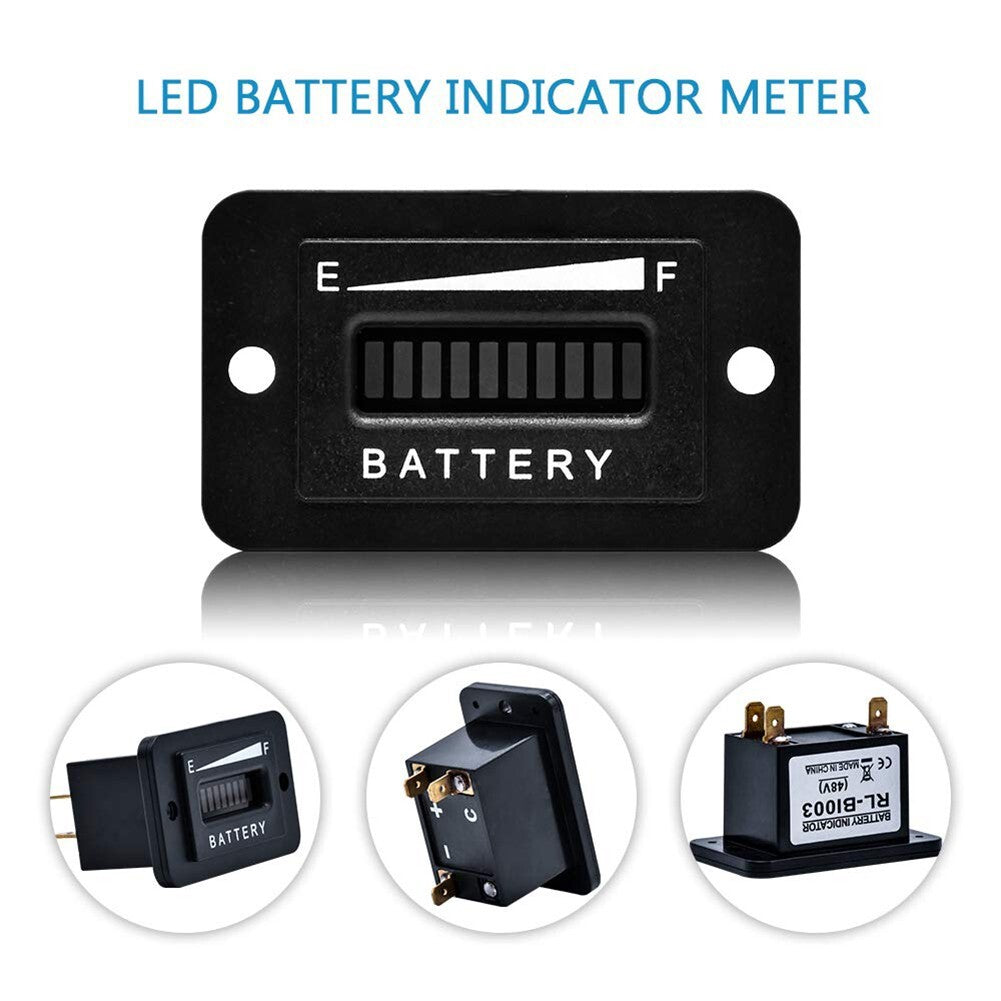 Battery Indicator Golf Cart Parts Black Spare Accessories 48 Volt LED Hot