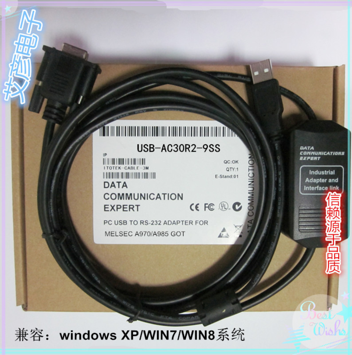 1pcs for Mitsubishi Touch Screen A970/A985GOT Programming Cable USB-AC30R2-9SS