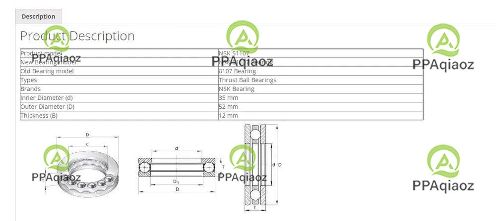1PC NSK 51108 Thrust Ball Bearings Single Row 40x60x13mm #P