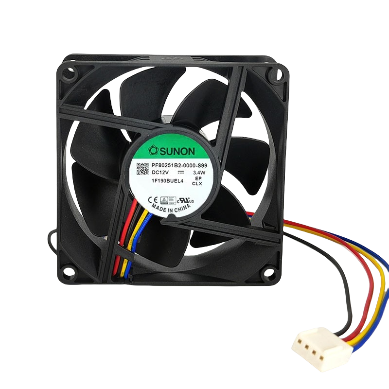 1/piece PF80251B2-0000-S99 4-wire SUNON 8025 8CM 12V 3.4W Cooling Fan 8CM