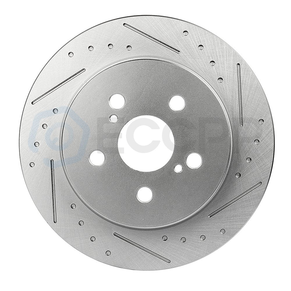 Rear Brake Rotors And Ceramic Pads Slotted For Toyota for Corolla 2016