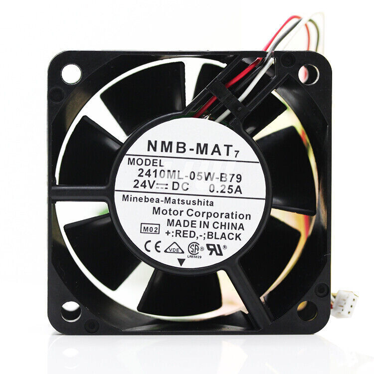 NMB 2410ML-05W-B79 6025 6CM 24V 0.25A 3-pin stop warning inverter fan