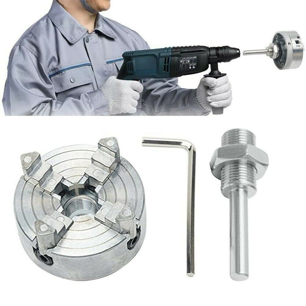 Mini Drill Chuck,Z011 Metal 4 Jaws Manual Lathe Chuck Clamp HCS,Self-Centering