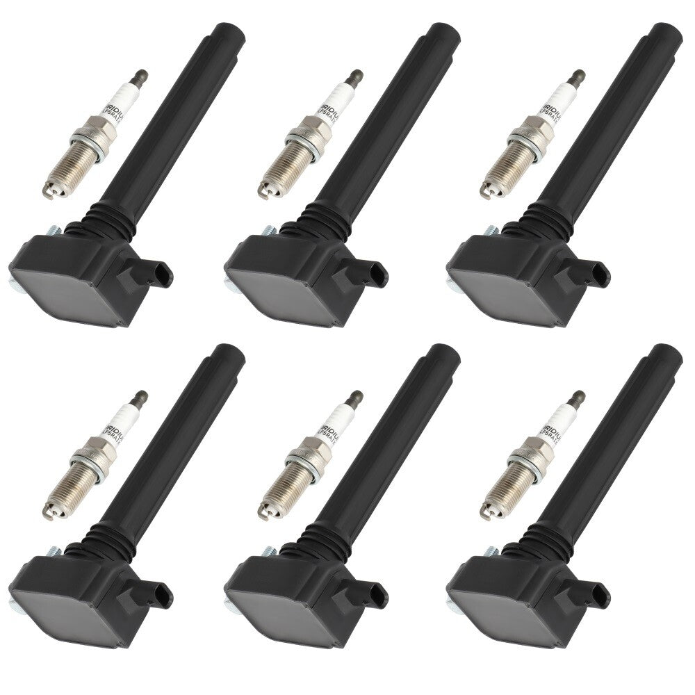 6x Ignition Coils & Spark Plugs for Chrysler Dodge Charger Jeep Wrangler V6 3.6L