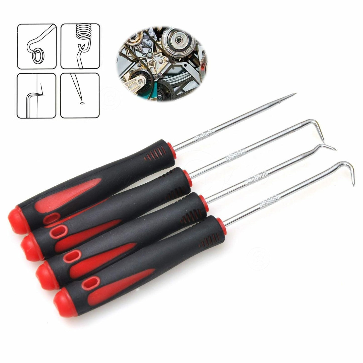 4in1 Car Auto Oil Seal Gear Spring Belt Screw Special Pull Hook Screwdrivers Set