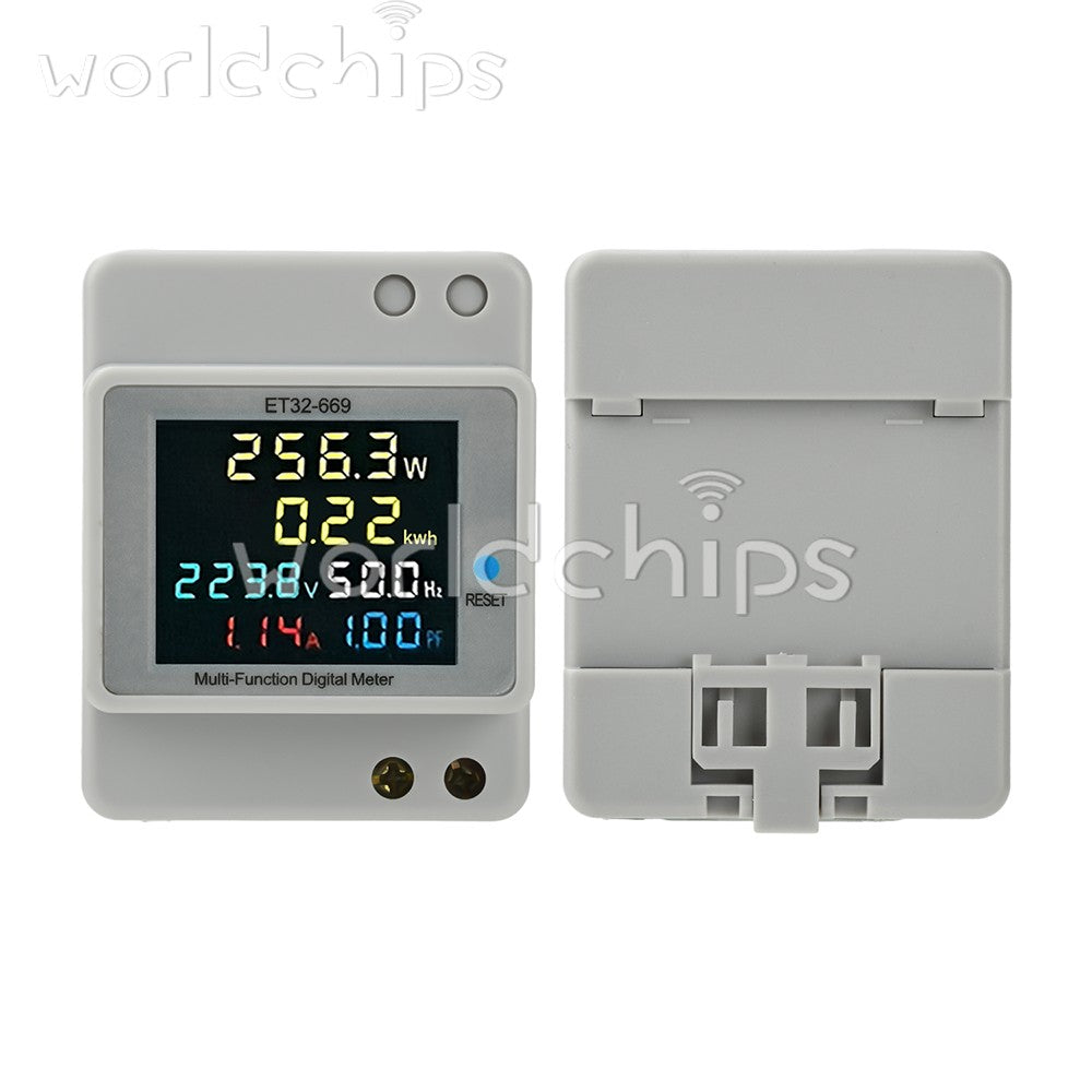 Multifunctional Digital Power Energy Monitor DIN-Rail Electricity Energy Meter