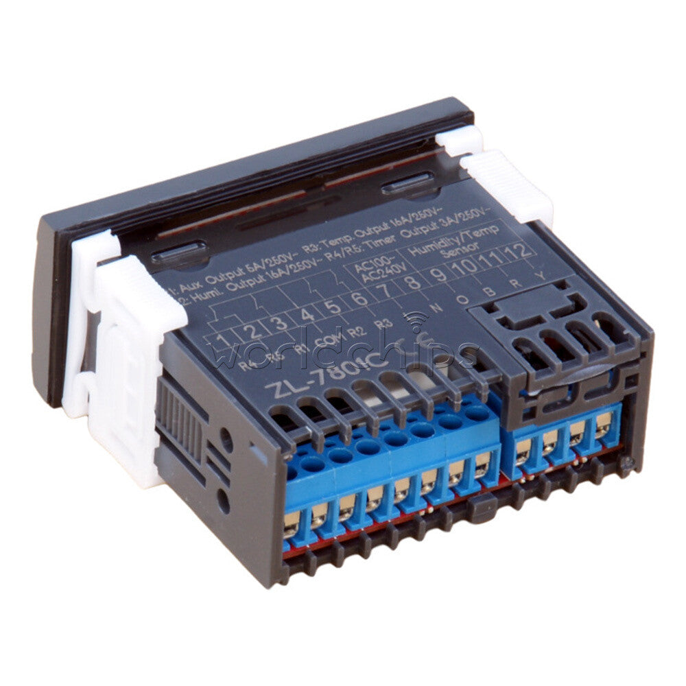 Temperature Humidity Incubator Controller ZL-7801C AC100V-240V Dual 16A Outputs