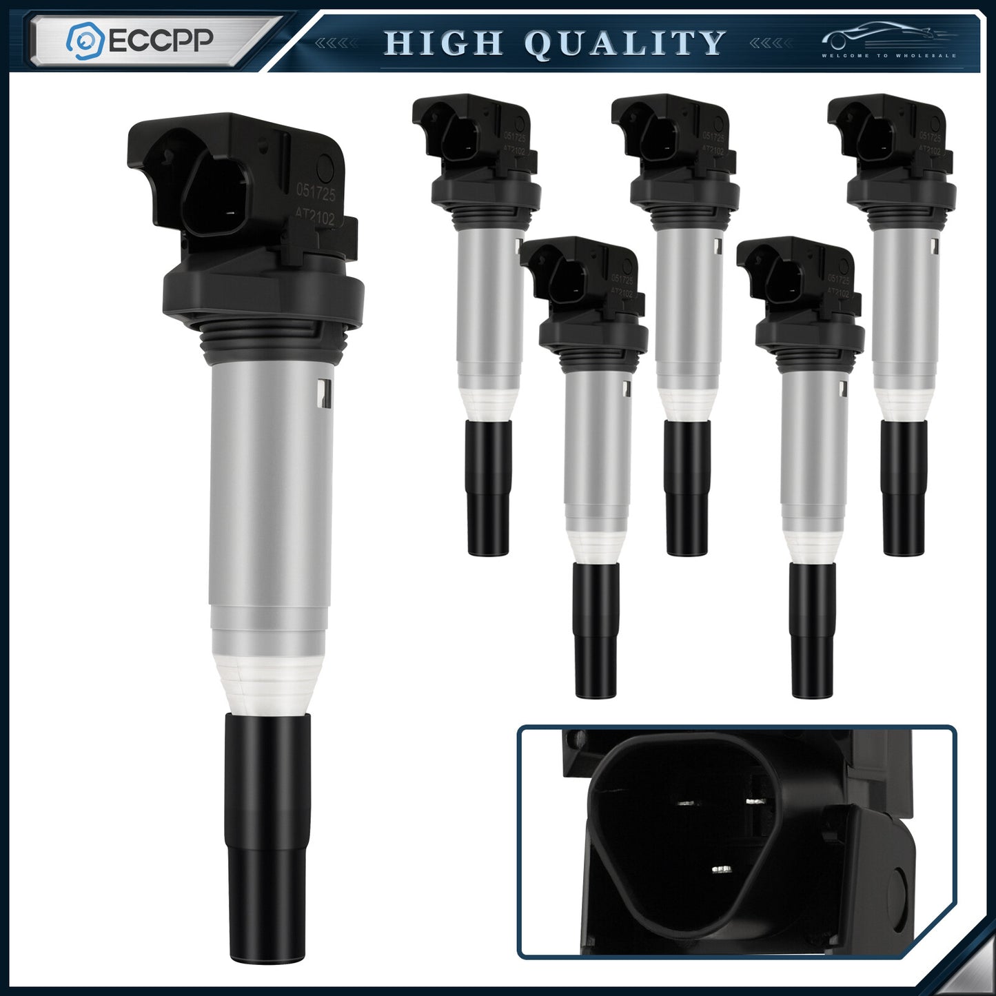 ECCPP 6 Ignition Coils For 07-13 BMW 328i 07-10 BMW 335i 08-13 BMW 128i L6 3.0L