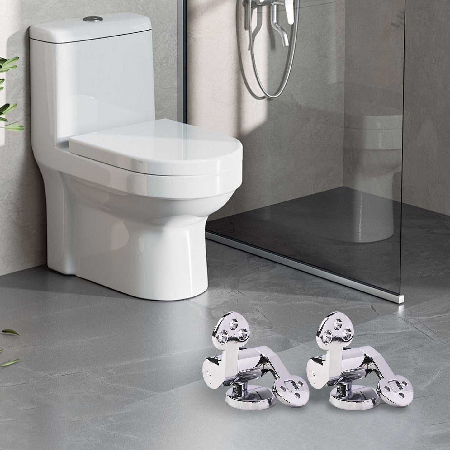 Toilet Seat Replacement Hinges Set Featuring Soft Close Mechanism For Quiet Use