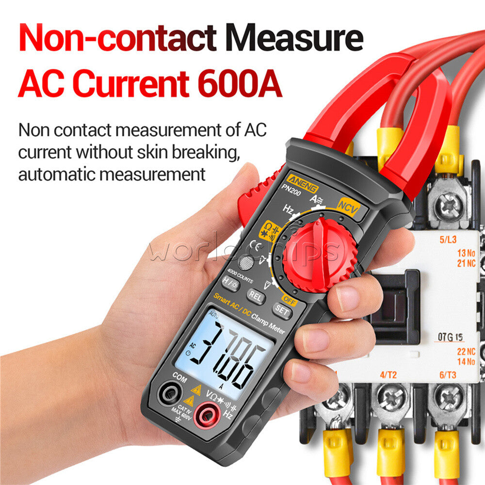Digital Multimeter Clamp Meter Tester AC/DC Voltage Current Non-Contact 0-600A