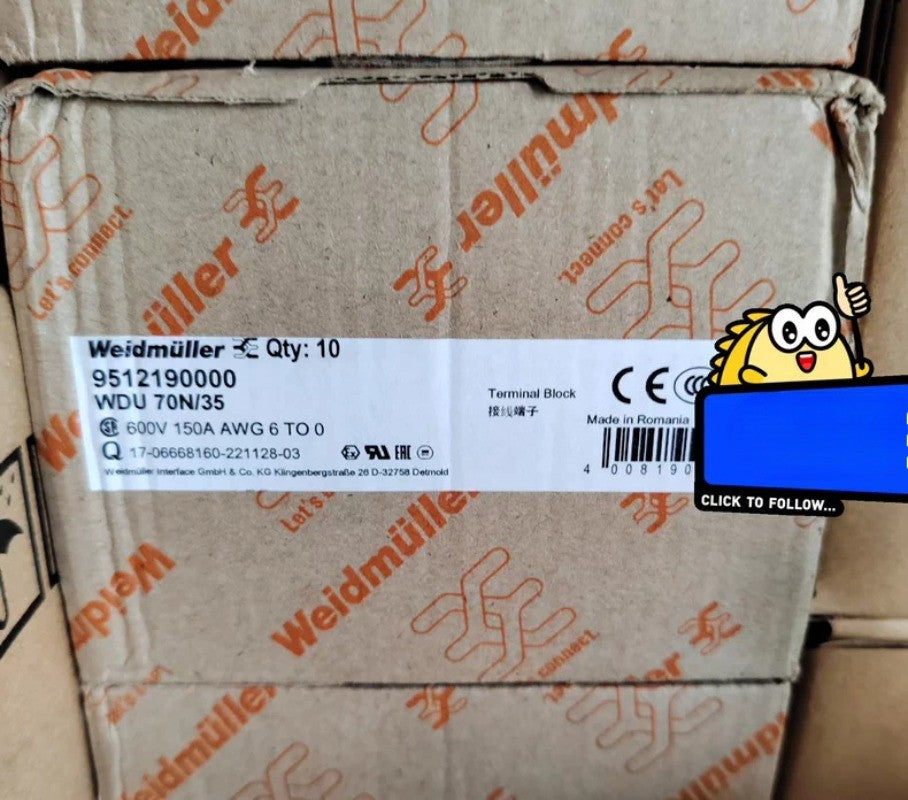 10pcs Weidmuller 9512190000 Wiring Terminals WDU 70N/35