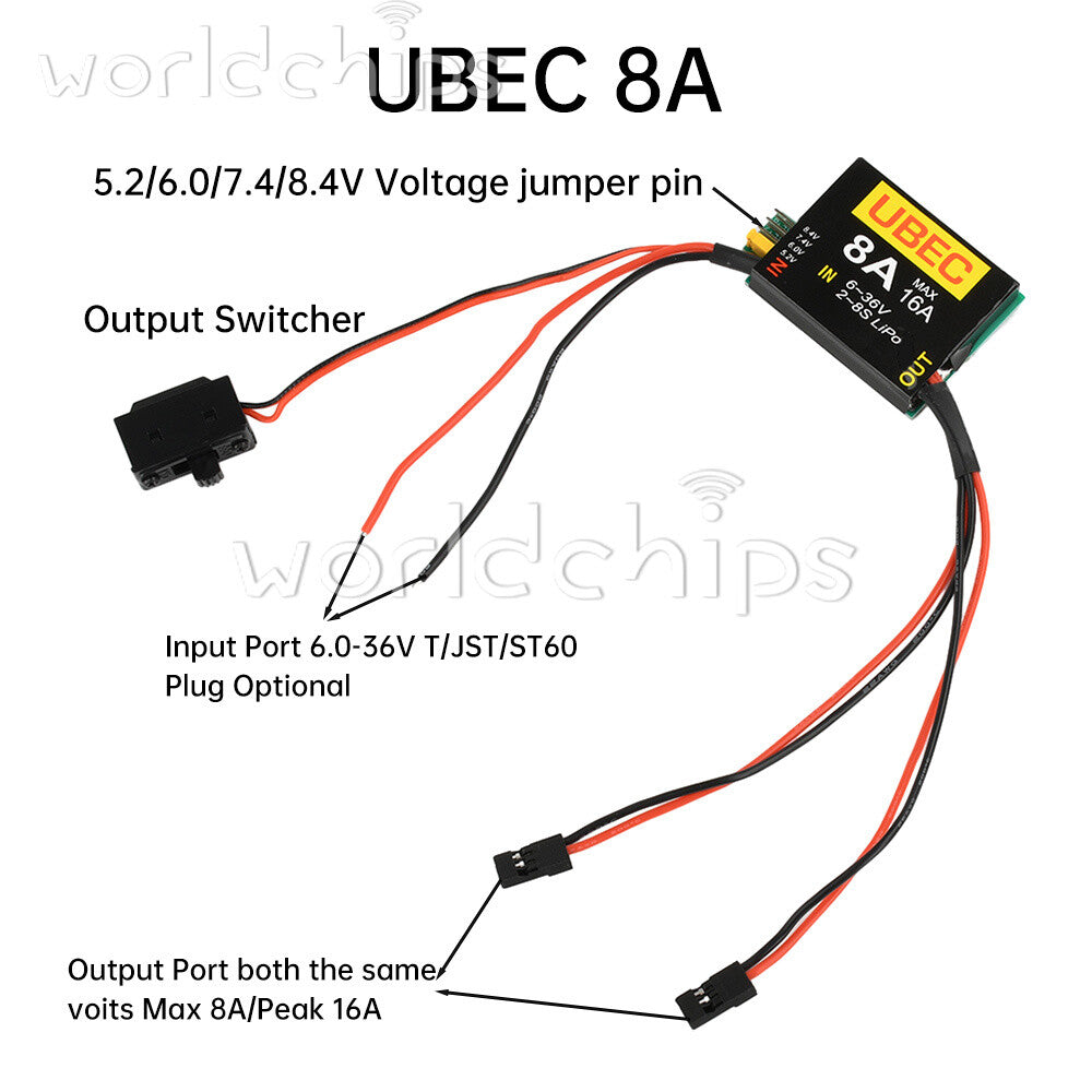 2S-8S 6-36V UBEC-8A BEC & DUAL UBEC Servo Independent Power Supply Module RC Car