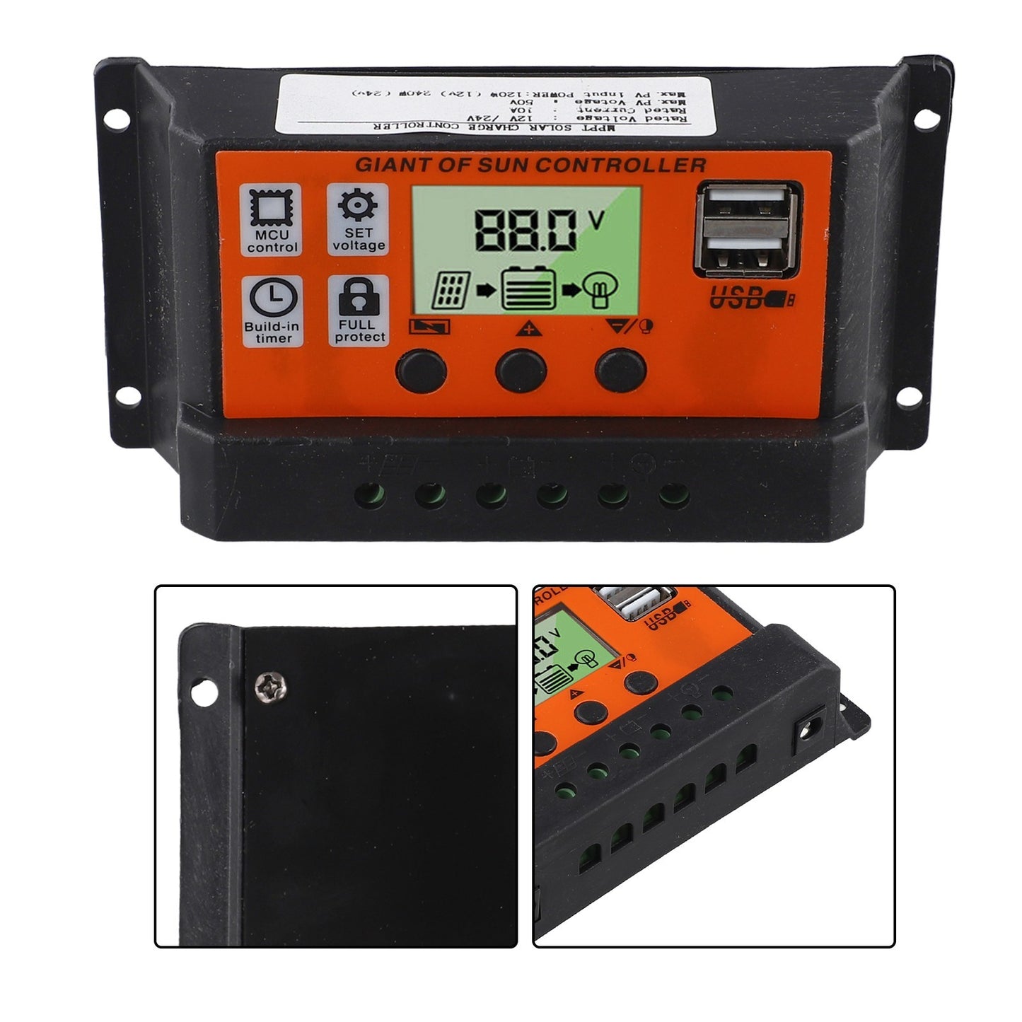 Solar Controller with Dual USB Port for Effective Solar Panel Battery Charging