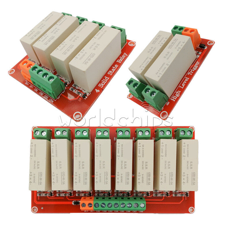 5A 2/4/8Channels High Level Trigger DC Solid-State Relay Module Single-Phase