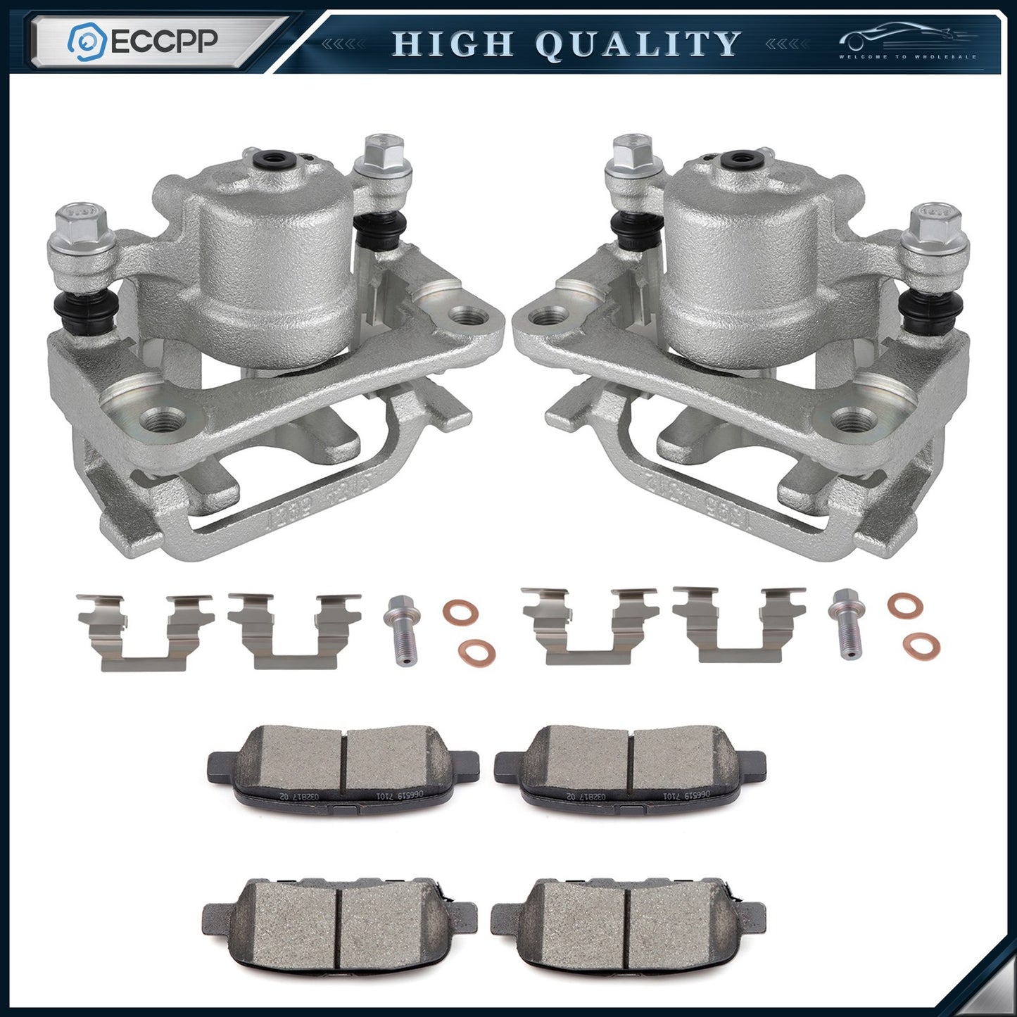 Rear Brake Calipers Brake Pads Set 6Pcs  Zinc For 2006-2009 Infiniti M35
