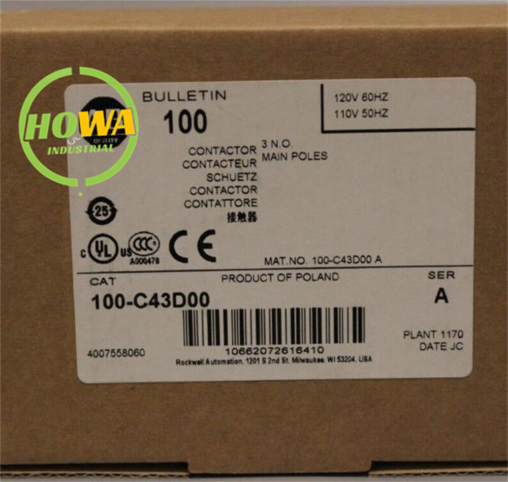 1/piece  Contactor 100-C43*00 100-C43D00 AC110V