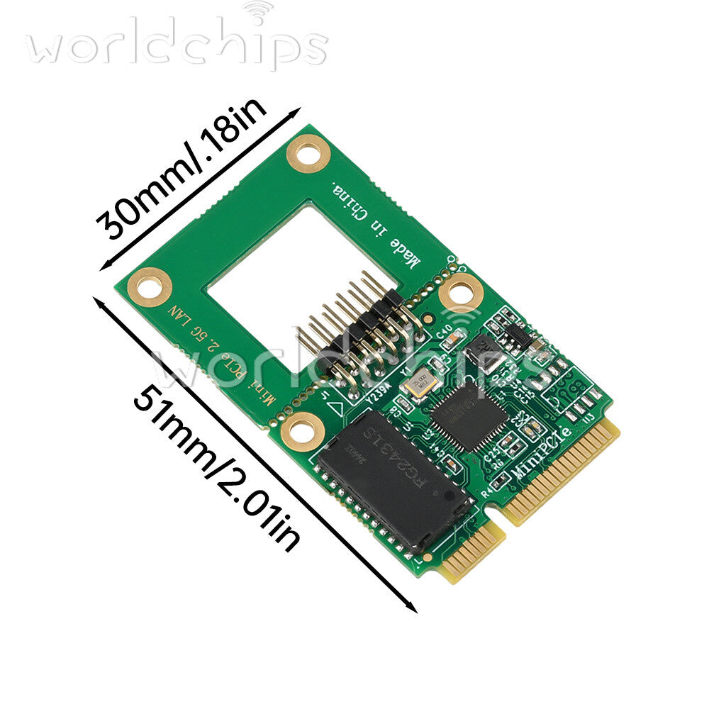 M.2 Key A+E/PCI-E 2.5G Gigabit Ethernet Network Lan Card 1000Mbps RTL8125BG Chip