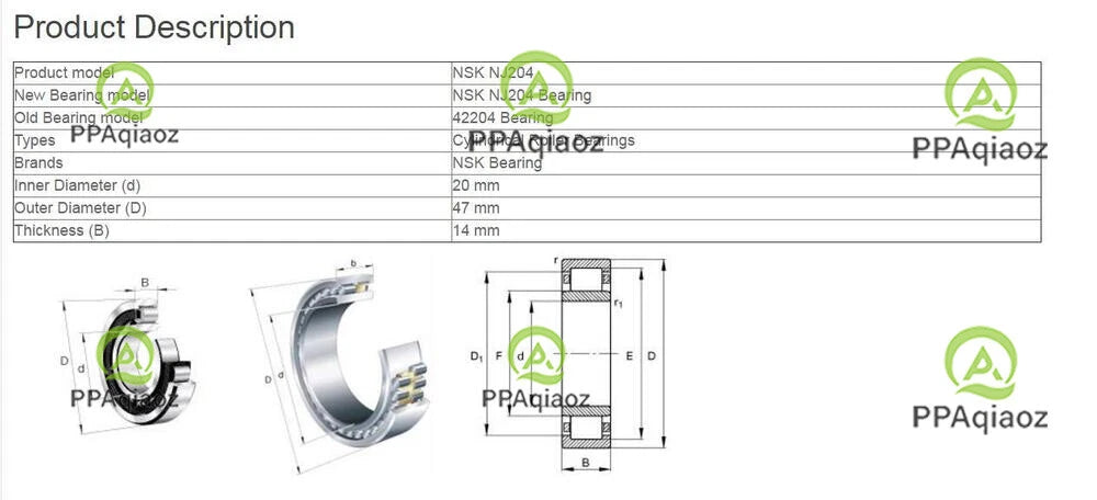 1PC NSK NJ204 EW Cylindrical Roller Bearings 20x47x14mm #P