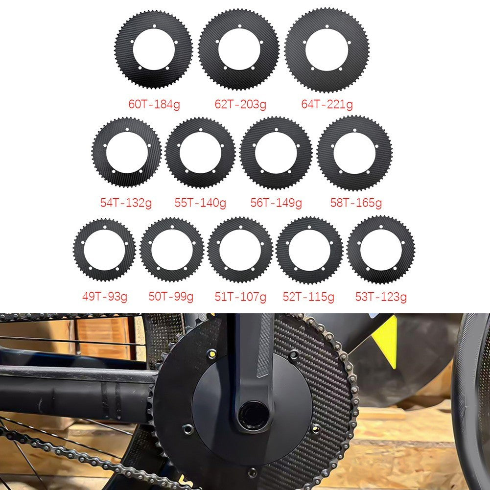 Carbon Fiber Chainring for Fixed Gear Track Bike BCD144 49T 53T 58T Options
