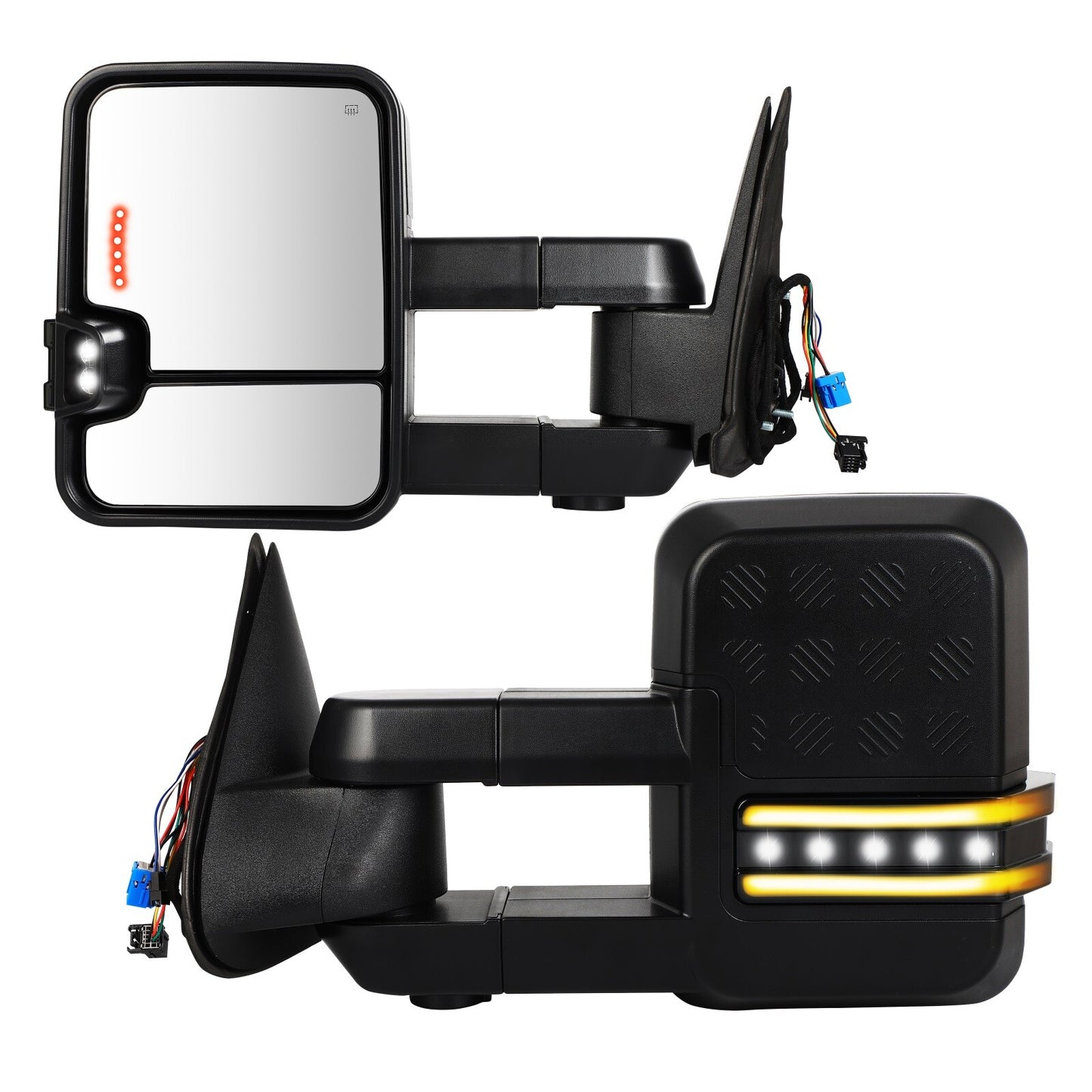 Power Heated Tow Mirrors For 03-06 Chevry GMC Sierra LED Turn Signal Light