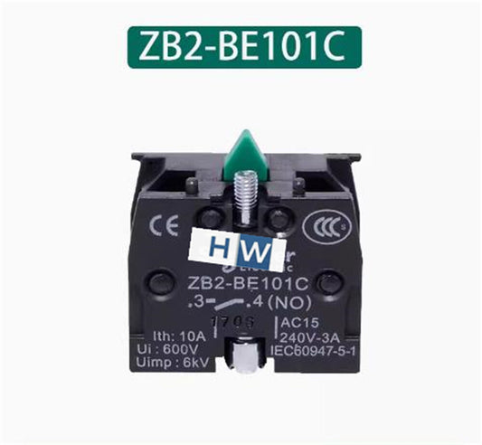 5PCS  Button Switch Auxiliary Contact ZB2-BE101C ZB2BE101C 1NO Normally Open