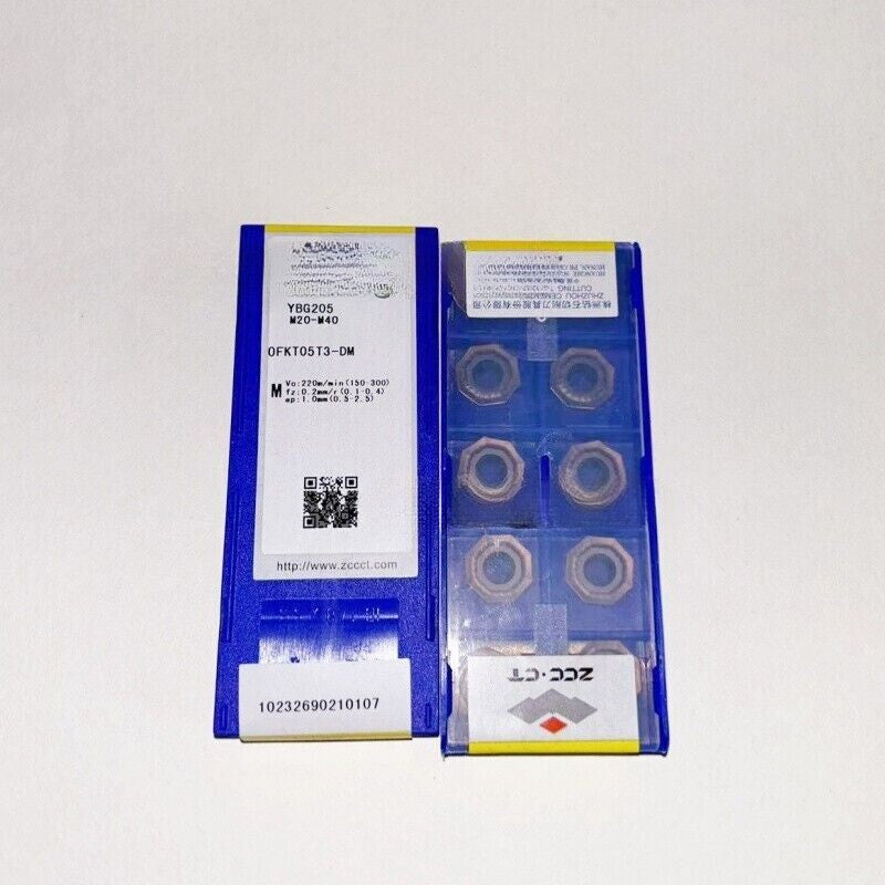 10Pcs ZCC.CT OFKT05T3-DM YBG205 Octagonal milling blade CNC carbide inserts