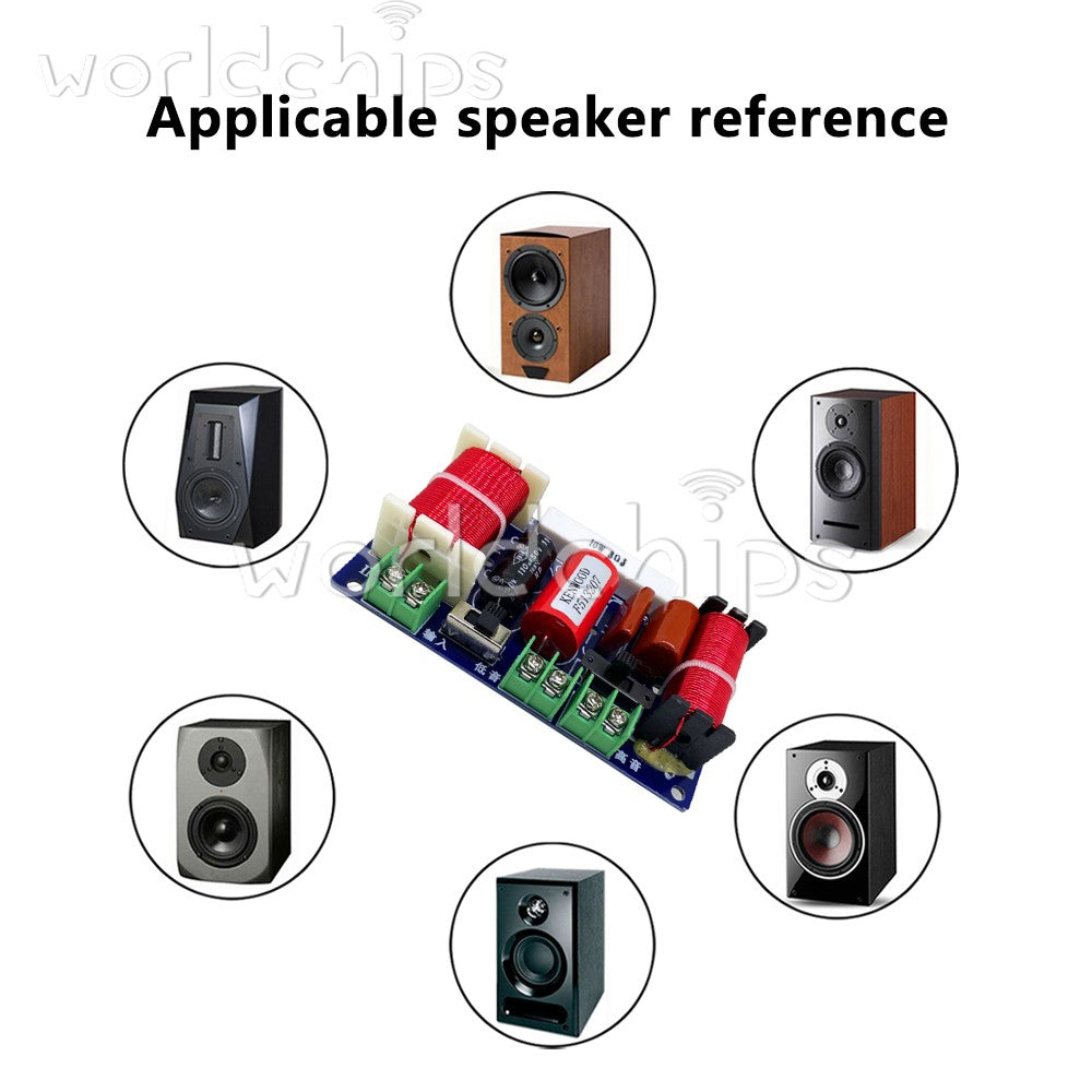 2Way 250W Hi-Fi Audio Speaker Treble Bass Home Speakers Filter Frequency Divider