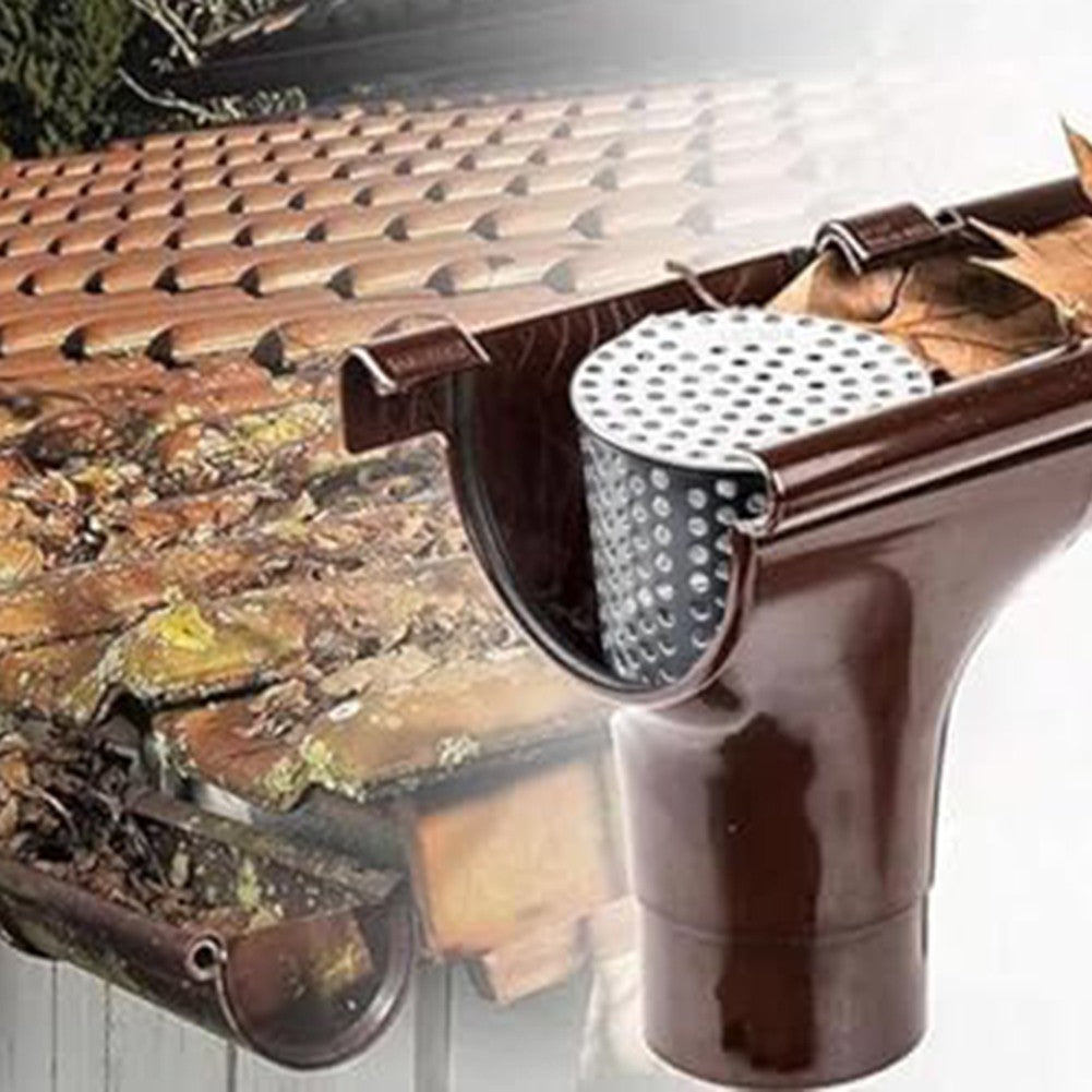 304 Stainless Steel Roof Drain Outlet Leaf Collector with Mesh Debris Filter