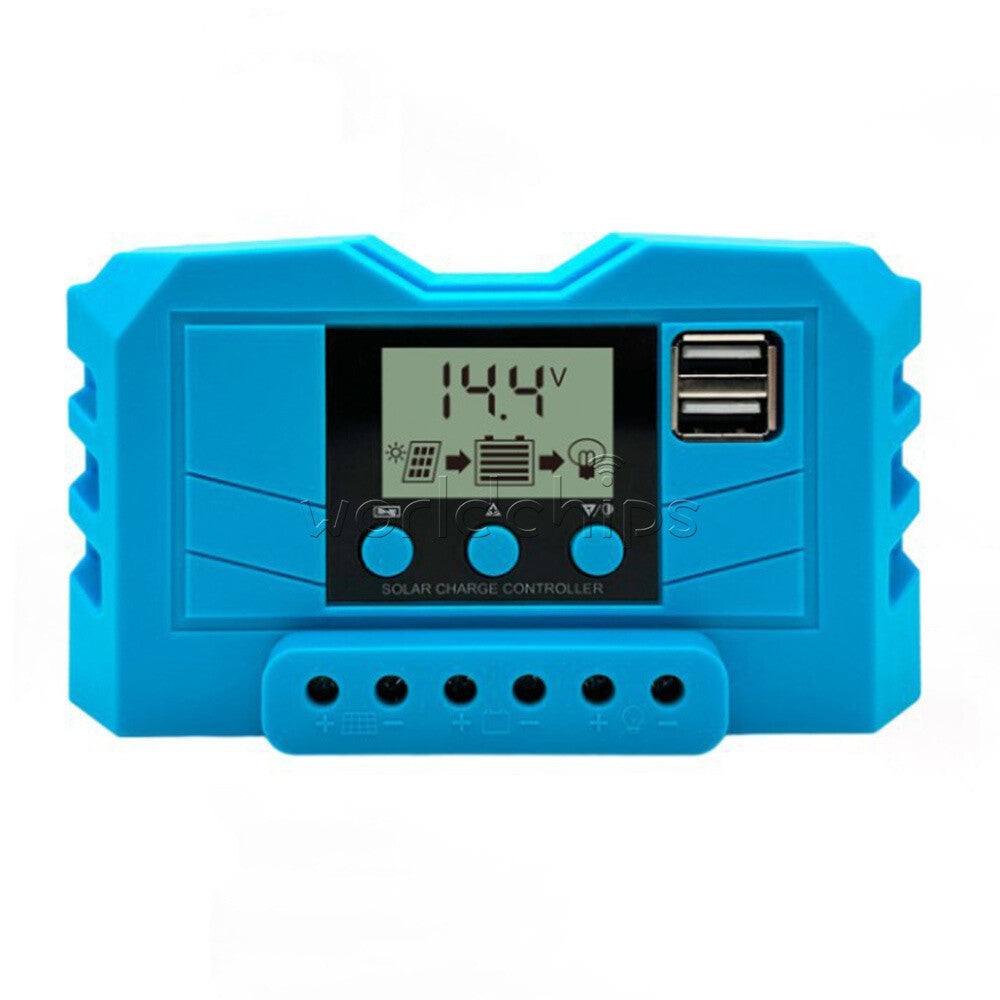 10A/20A/30A 12V/24V PWM Photovoltaic Solar Battery Charge Controller LCD Display