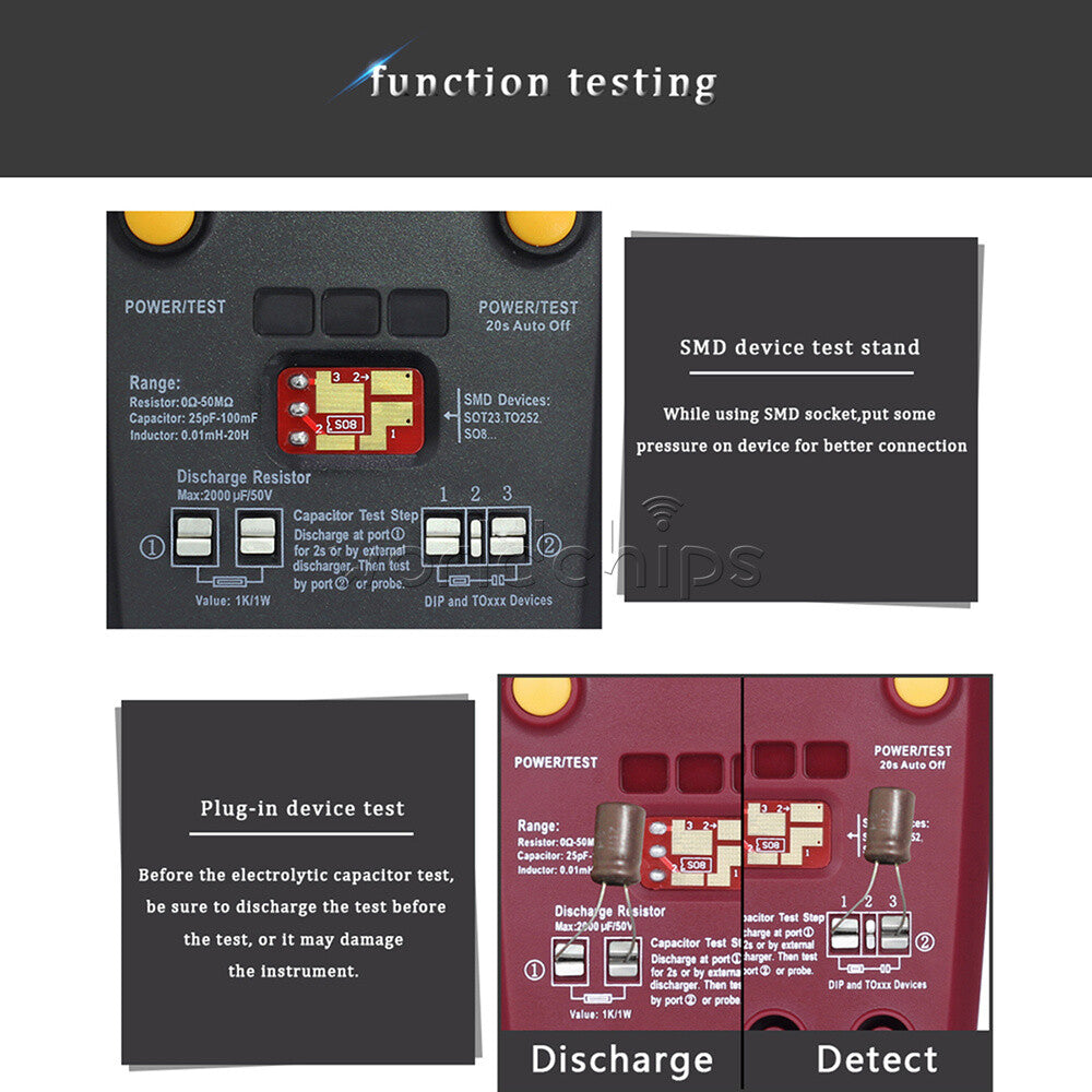 Transistor Tester Detector Meter ESR/SMD Diode Triode Smart Resistor LCD Display