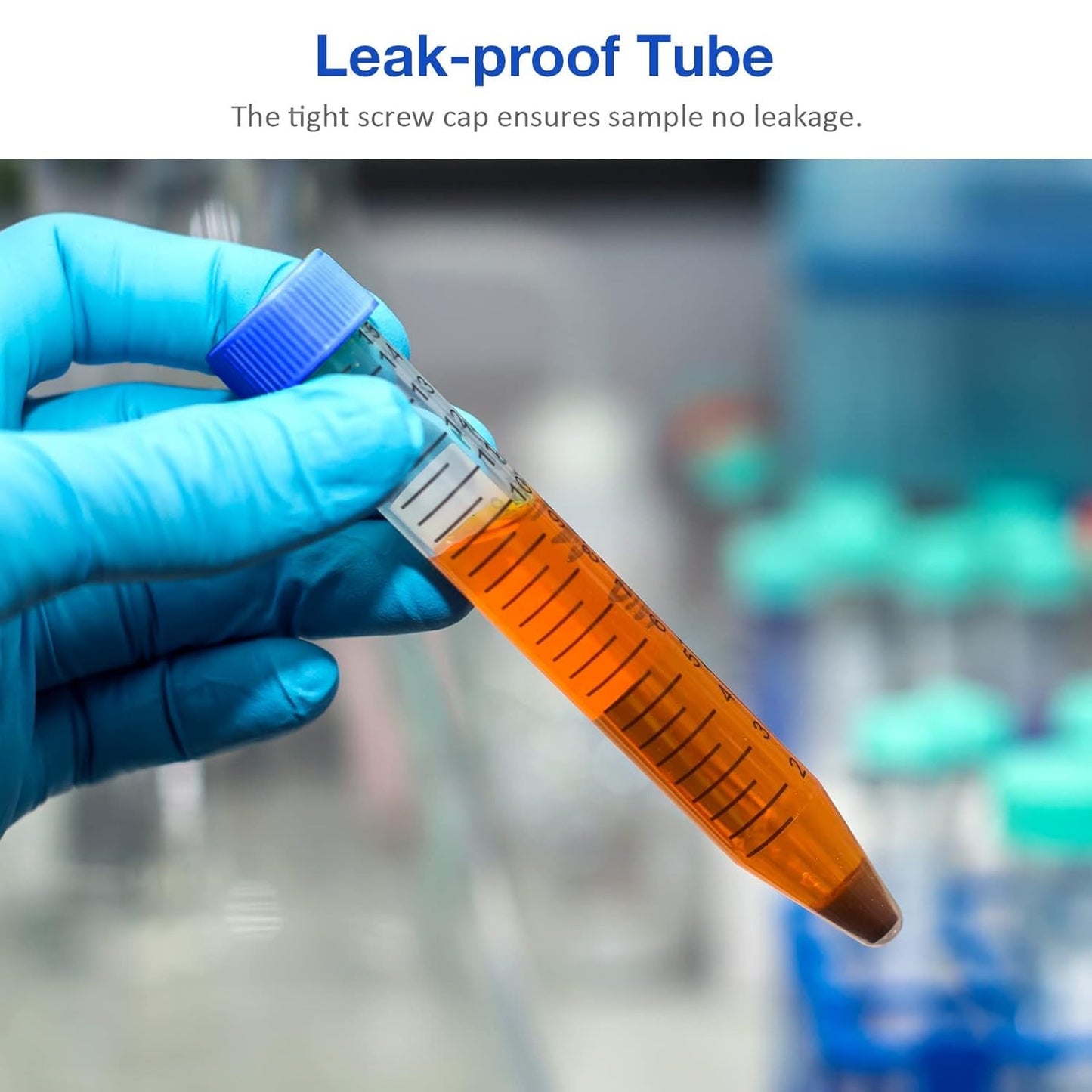 Centrifuge Tubes 15Ml, Conical Tubes Sterile 50 PCS, Polypropylene, Leak-Proof S