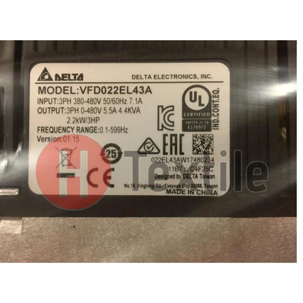1PCS   Delta inverter VFD022EL43A 380V 2.2KW #P