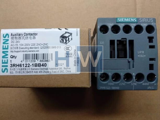 1Pc  SIE-MENS Contactor Intermediate Relay 3RH6122-1BB40 2NO2NC DC24V