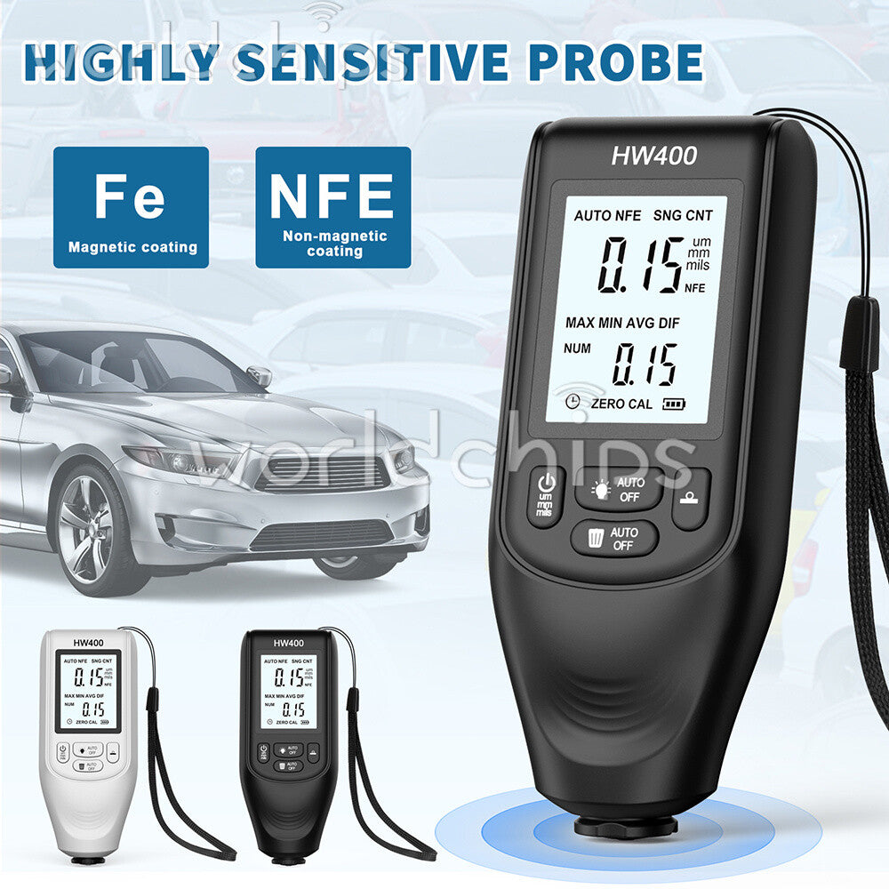 Digital Car Paint Coating Thickness Gauge Electroplate Metal Coating Thickness