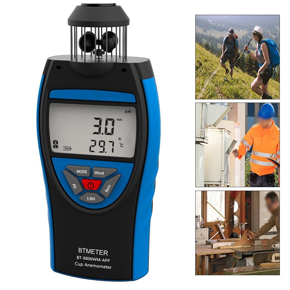 Anemometer with Manual Shutdown and Low Battery Indicator Functionality
