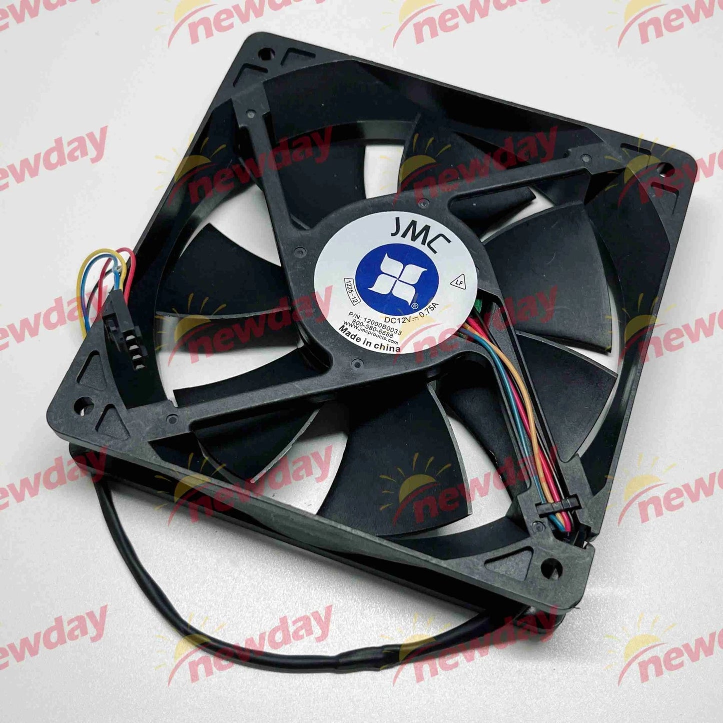 JMC 1225-12 HBAPW 12025 large air volume cooling fan 12V 0.75A 4-wire 12cm