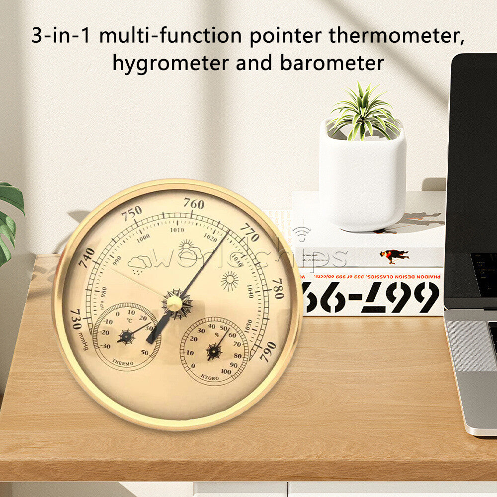 3-in-1 Hanging Temperature Humidity Barometer Home Garden Pointer Thermometer