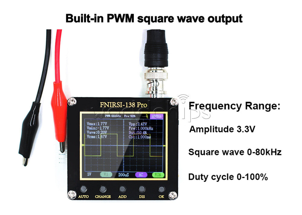 FNIRSI-138 PRO Digital Handheld Oscilloscope 200KHz Analog Bandwidth 3.3V