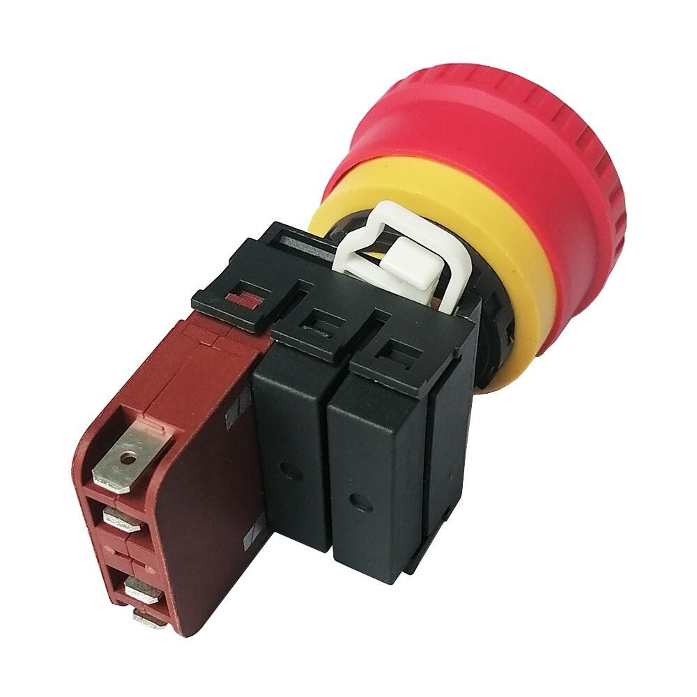HB-K20 20A 1NO 1NC Emergency Stop Mushroom Head Push Button Switch IP65 22mm