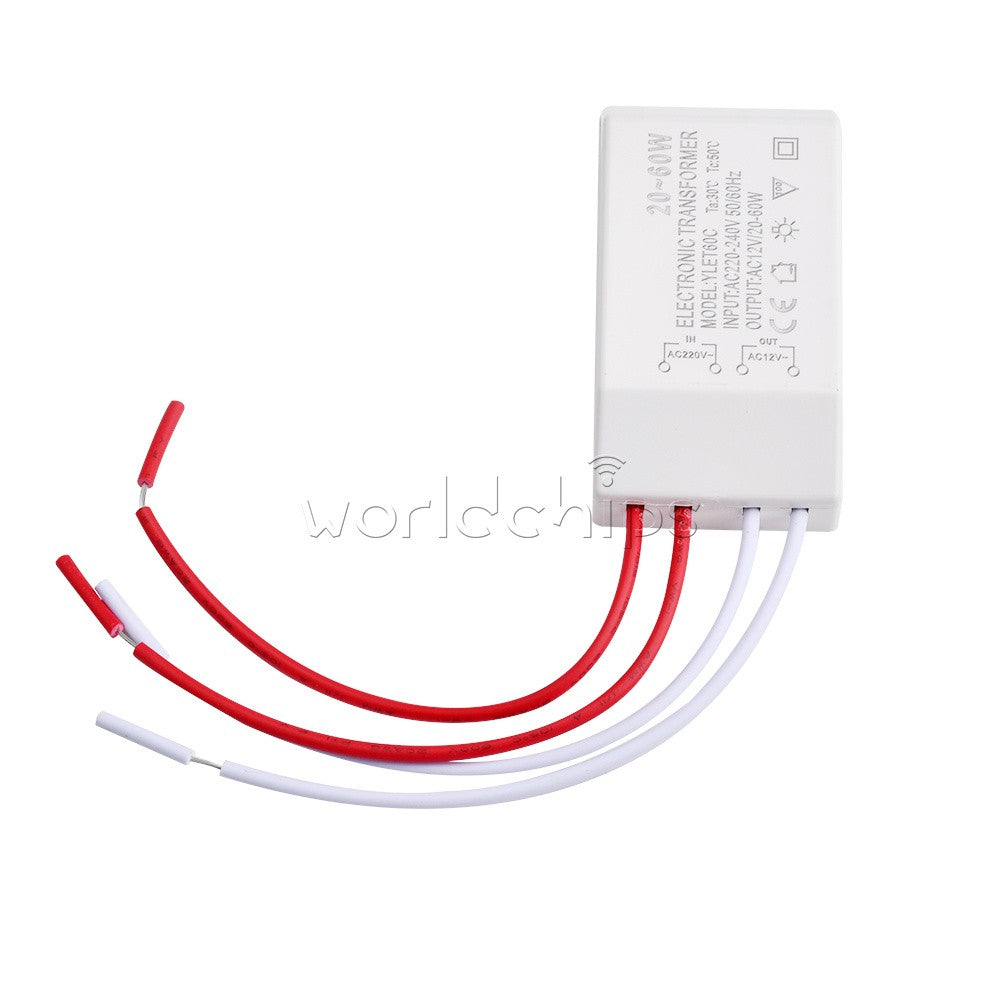 10PCS 20-60W 220V To AC12V LED Halogen Lamp Light Electronic Transformer Adapter