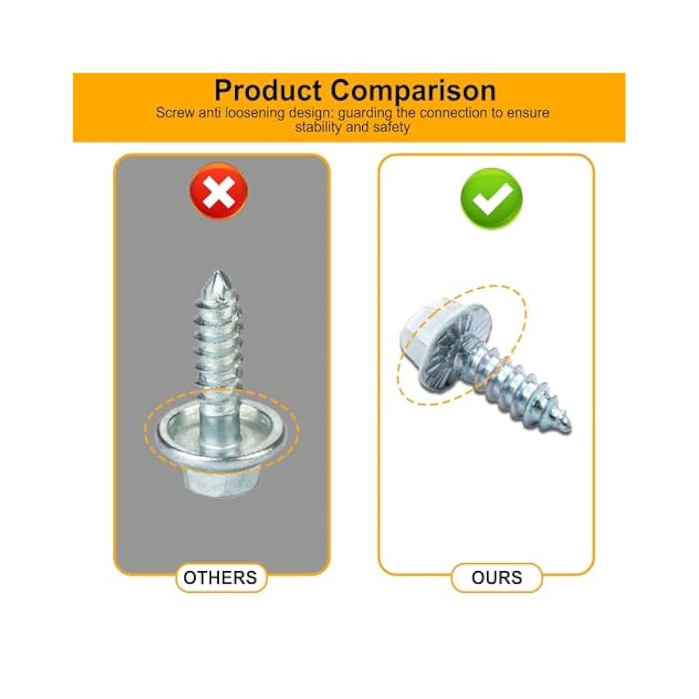 Self-Tapping Gutter Screws, #8 x 1/2", White, Zinc Plated, with Magnetic Driver