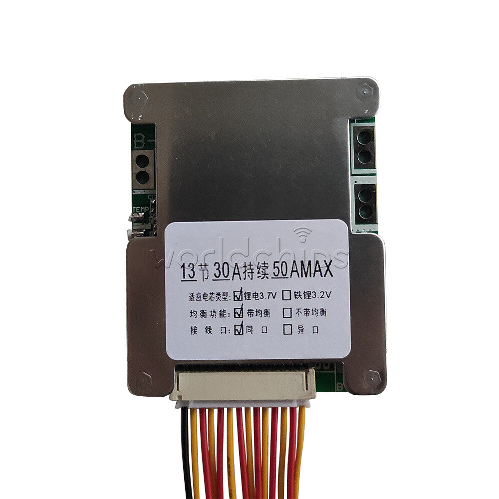 13S 48V 50A Battery Balanced Protection Board BMS PCB Circuit For E-bike Motor