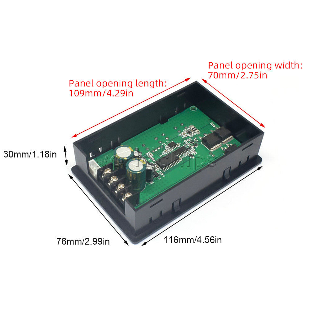 20A DC 10V-55V DC Motor Protector Brushed Governor Voltmeter Ammeter Controller