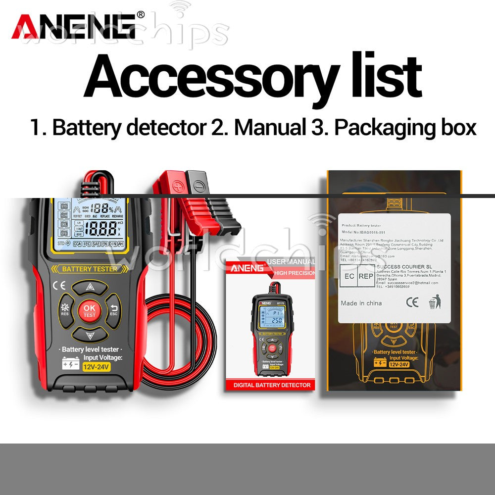 ANENG 12V24V Car Lead-Acid Battery Tester Charging Circuit Loads Diagnostic Tool