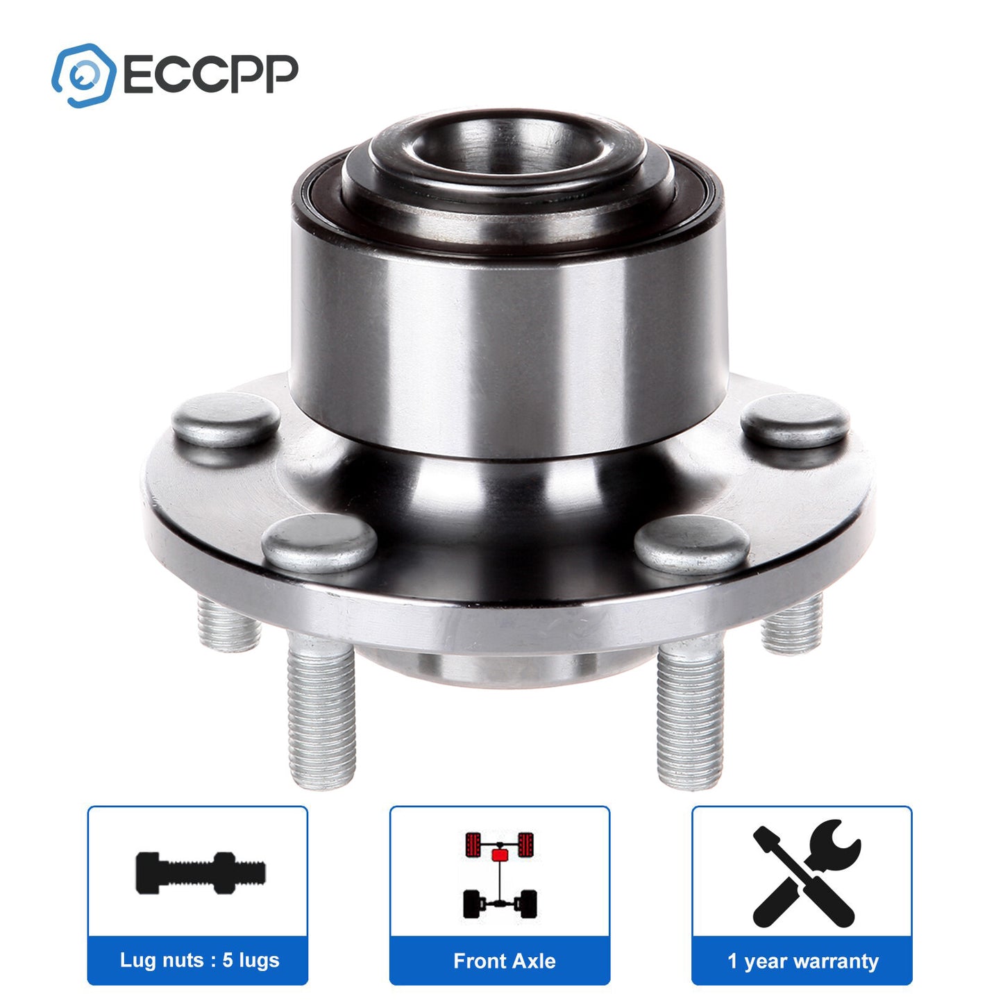 1Pc Wheel Hub Bearing Front For 2007-2013 Volvo C30 C70 2005-2011 S40 V50 5 Lug
