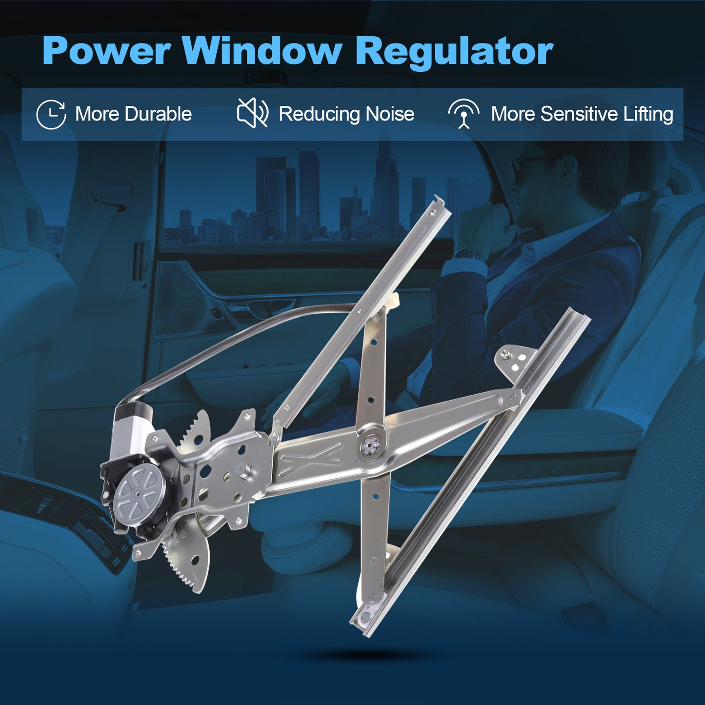 For 1997-2001 Toyota Camry Rear Passenger Side Power Window Regulator with Motor