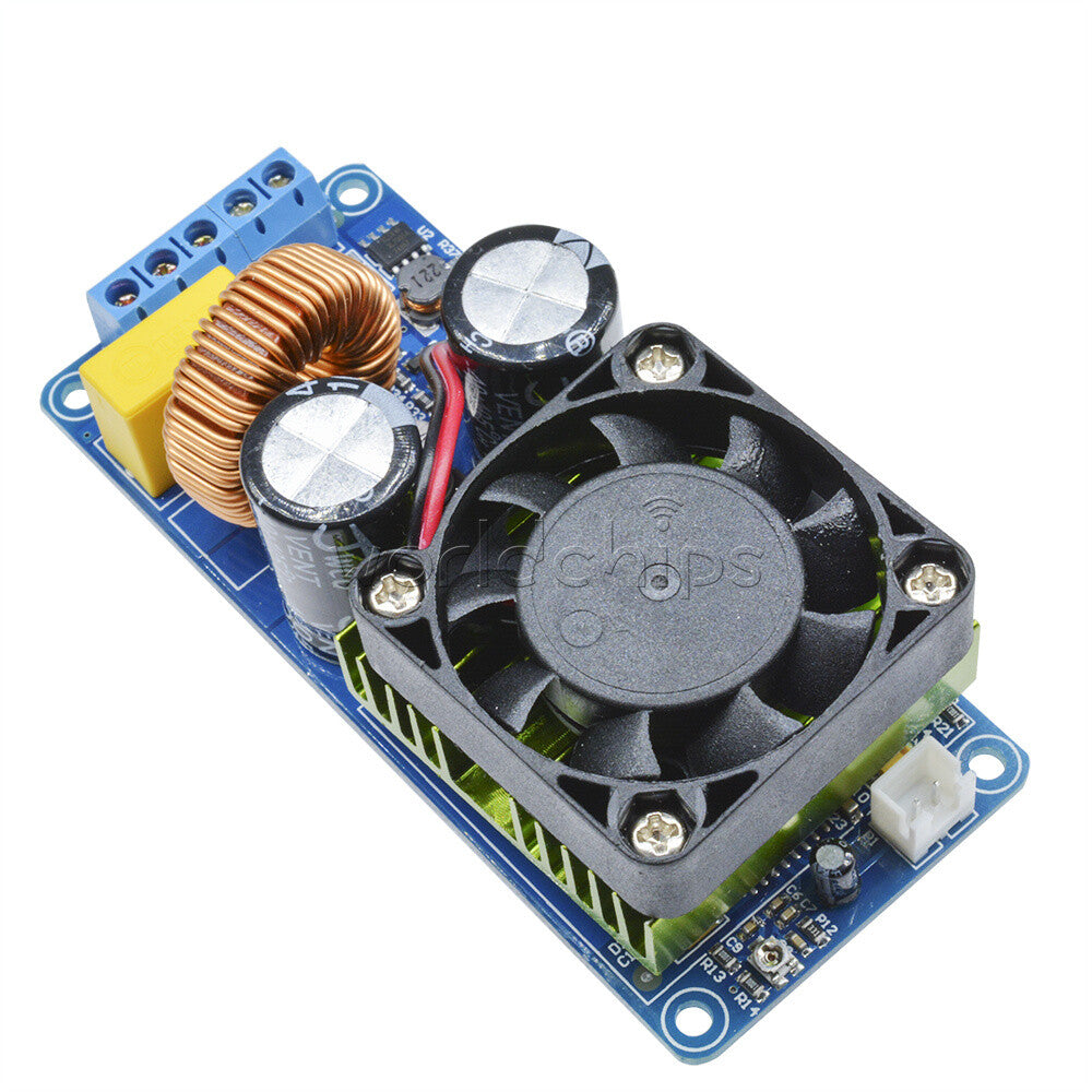 500W IRS2092S Mono Channel Class D Digital Amplifier Board HiFi Power Amp w/ FAN