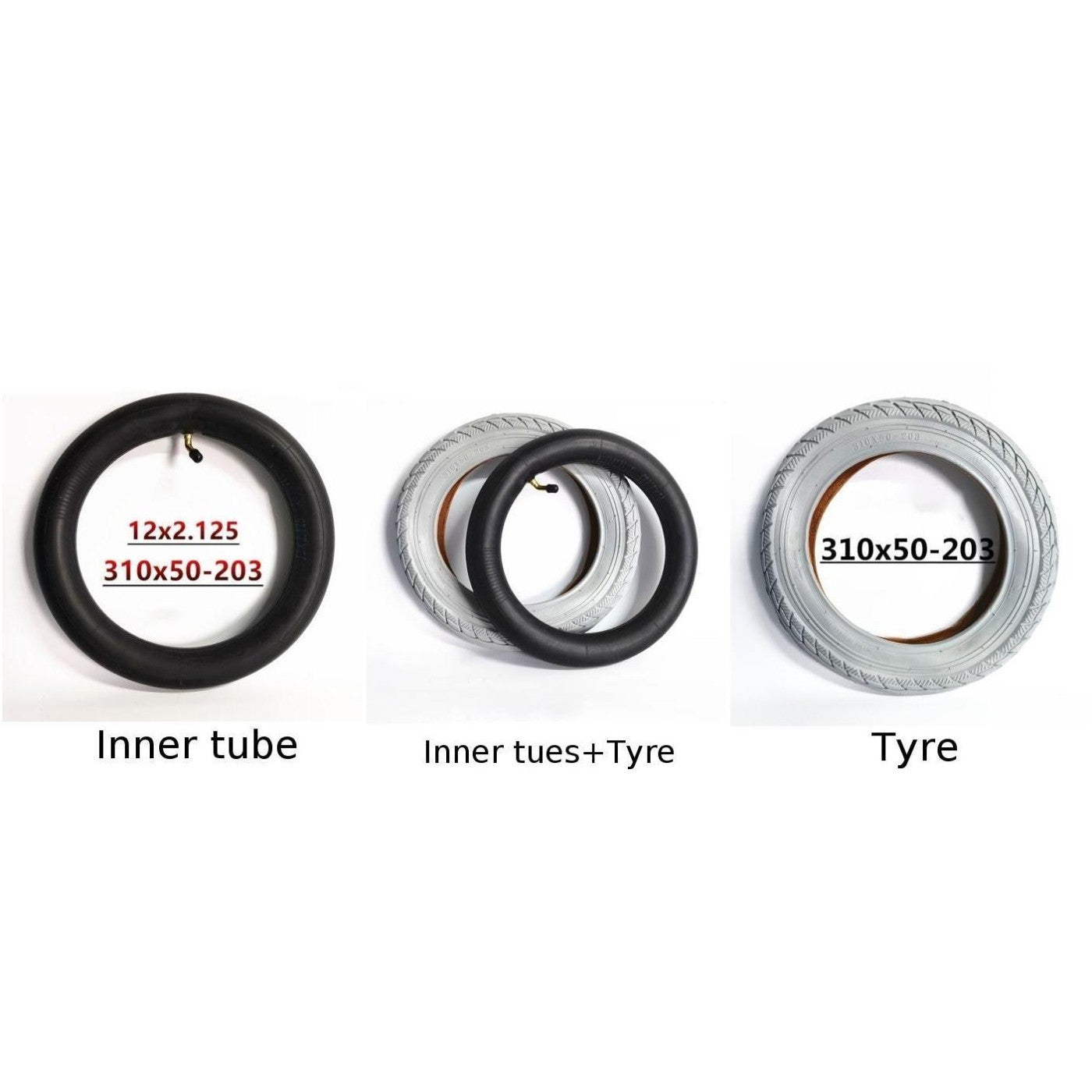 Tire Tire Hard Wearing Rubber Tire 12 1/2x2 1/4 12 Inch 310x50-203