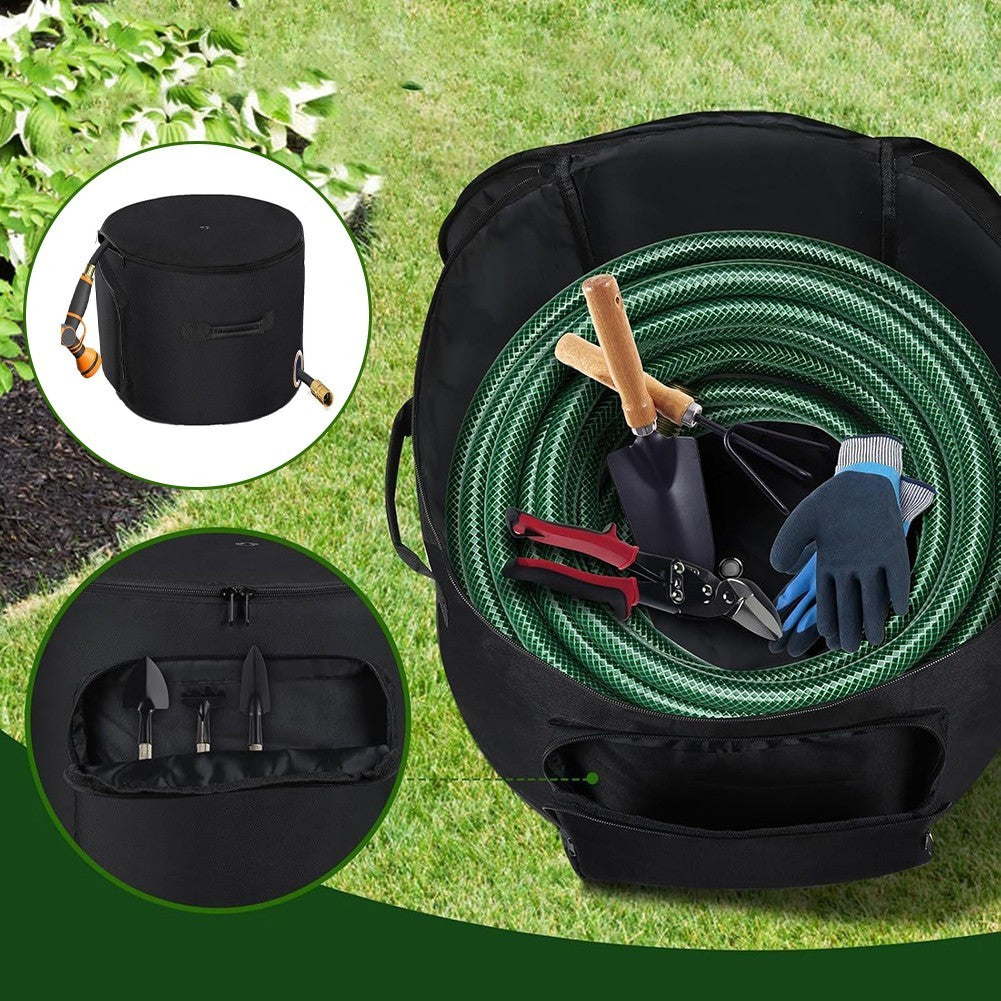 Garden Water Hose Holder Storage Bag Pot For Patio Deck And Garden Use